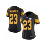 Women's Nike Pittsburgh Steelers #23 Mike Wagner Limited Black Rush NFL Jersey