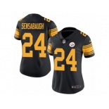 Women's Nike Pittsburgh Steelers #24 Coty Sensabaugh Limited Black Rush NFL Jersey