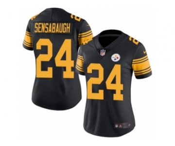 Women's Nike Pittsburgh Steelers #24 Coty Sensabaugh Limited Black Rush NFL Jersey