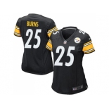 Women's Nike Pittsburgh Steelers #25 Artie Burns Black Team Color Stitched NFL Elite Jersey