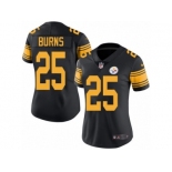 Women's Nike Pittsburgh Steelers #25 Artie Burns Limited Black Rush NFL Jersey