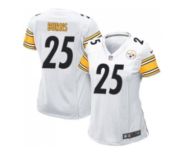 Women's Nike Pittsburgh Steelers #25 Artie Burns White Stitched NFL Elite Jersey