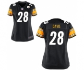 Women's Nike Pittsburgh Steelers #28 Sean Davis Black Team Color NFL Jersey