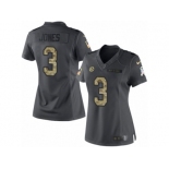 Women's Nike Pittsburgh Steelers #3 Landry Jones Limited Black 2016 Salute to Service NFL Jersey