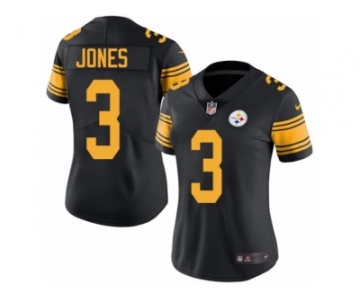 Women's Nike Pittsburgh Steelers #3 Landry Jones Limited Black Rush NFL Jersey