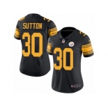 Women's Nike Pittsburgh Steelers #30 Cameron Sutton Limited Black Rush NFL Jersey