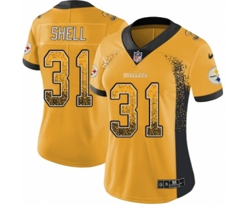 Women's Nike Pittsburgh Steelers #31 Donnie Shell Limited Gold Rush Drift Fashion NFL Jersey