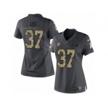 Women's Nike Pittsburgh Steelers #37 Carnell Lake Limited Black 2016 Salute to Service NFL Jersey