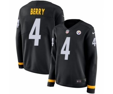 Women's Nike Pittsburgh Steelers #4 Jordan Berry Limited Black Therma Long Sleeve NFL Jersey