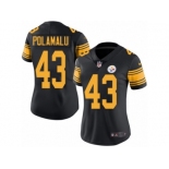 Women's Nike Pittsburgh Steelers #43 Troy Polamalu Limited Black Rush NFL Jersey