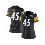 Women's Nike Pittsburgh Steelers #45 Roosevelt Nix Limited Black Team Color NFL Jersey