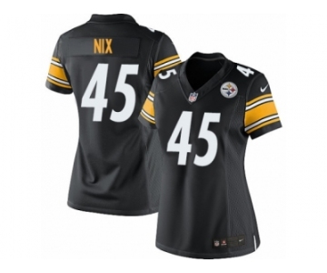 Women's Nike Pittsburgh Steelers #45 Roosevelt Nix Limited Black Team Color NFL Jersey