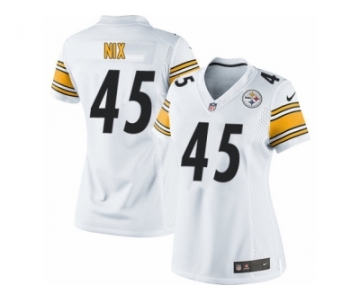 Women's Nike Pittsburgh Steelers #45 Roosevelt Nix Limited White NFL Jersey