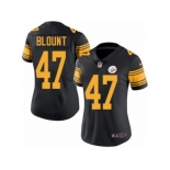 Women's Nike Pittsburgh Steelers #47 Mel Blount Limited Black Rush NFL Jersey