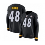 Women's Nike Pittsburgh Steelers #48 Bud Dupree Limited Black Therma Long Sleeve NFL Jersey