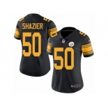 Women's Nike Pittsburgh Steelers #50 Ryan Shazier Limited Black Rush NFL Jersey