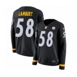 Women's Nike Pittsburgh Steelers #58 Jack Lambert Limited Black Therma Long Sleeve NFL Jersey