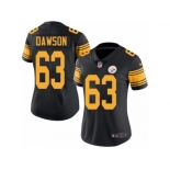 Women's Nike Pittsburgh Steelers #63 Dermontti Dawson Limited Black Rush NFL Jersey