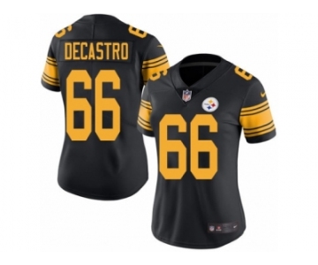 Women's Nike Pittsburgh Steelers #66 David DeCastro Limited Black Rush NFL Jersey