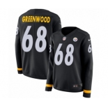 Women's Nike Pittsburgh Steelers #68 L.C. Greenwood Limited Black Therma Long Sleeve NFL Jersey