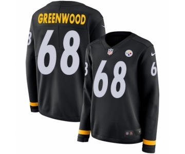 Women's Nike Pittsburgh Steelers #68 L.C. Greenwood Limited Black Therma Long Sleeve NFL Jersey