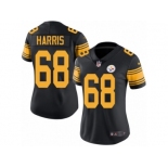 Women's Nike Pittsburgh Steelers #68 Ryan Harris Limited Black Rush NFL Jersey