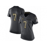 Women's Nike Pittsburgh Steelers #7 Ben Roethlisberger Limited Black 2016 Salute to Service NFL Jersey