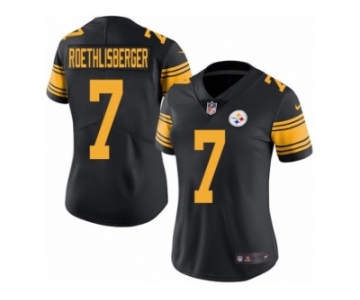 Women's Nike Pittsburgh Steelers #7 Ben Roethlisberger Limited Black Rush NFL Jersey