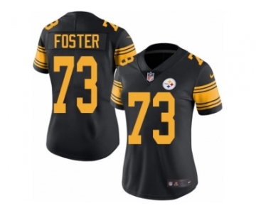 Women's Nike Pittsburgh Steelers #73 Ramon Foster Limited Black Rush NFL Jersey