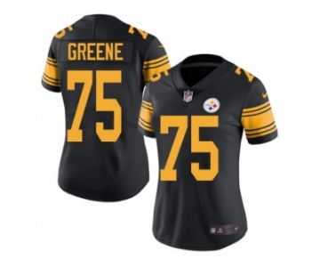 Women's Nike Pittsburgh Steelers #75 Joe Greene Limited Black Rush NFL Jersey