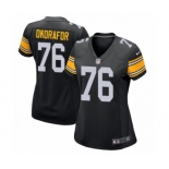 Women's Nike Pittsburgh Steelers #76 Chukwuma Okorafor Game Black Alternate NFL Jersey