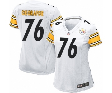 Women's Nike Pittsburgh Steelers #76 Chukwuma Okorafor Game White NFL Jersey