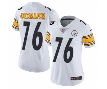 Women's Nike Pittsburgh Steelers #76 Chukwuma Okorafor White Vapor Untouchable Limited Player NFL Jersey