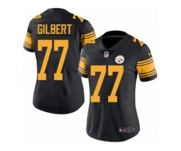 Women's Nike Pittsburgh Steelers #77 Marcus Gilbert Limited Black Rush NFL Jersey