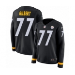 Women's Nike Pittsburgh Steelers #77 Marcus Gilbert Limited Black Therma Long Sleeve NFL Jersey