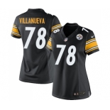 Women's Nike Pittsburgh Steelers #78 Alejandro Villanueva Elite Black Team Color NFL Jersey