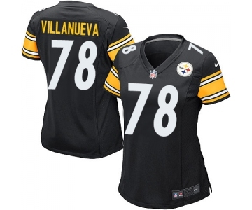 Women's Nike Pittsburgh Steelers #78 Alejandro Villanueva Game Black Team Color NFL Jersey