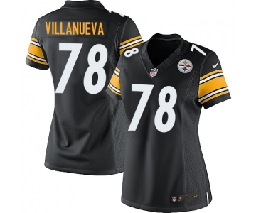 Women's Nike Pittsburgh Steelers #78 Alejandro Villanueva Limited Black Team Color NFL Jersey