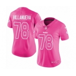 Women's Nike Pittsburgh Steelers #78 Alejandro Villanueva Limited Pink Rush Fashion NFL Jersey