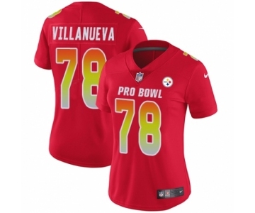 Women's Nike Pittsburgh Steelers #78 Alejandro Villanueva Limited Red AFC 2019 Pro Bowl NFL Jersey