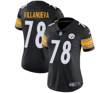 Women's Nike Pittsburgh Steelers #78 Alejandro Villanueva Vapor Untouchable Limited Black Team Color NFL Jersey