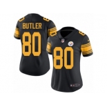 Women's Nike Pittsburgh Steelers #80 Jack Butler Limited Black Rush NFL Jersey