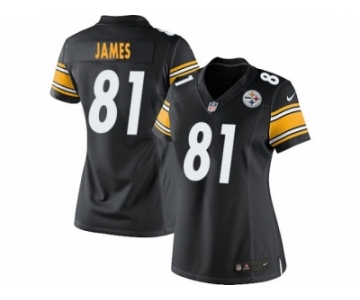 Women's Nike Pittsburgh Steelers #81 Jesse James Limited Black Team Color NFL Jersey