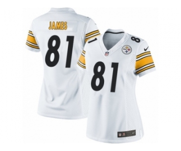 Women's Nike Pittsburgh Steelers #81 Jesse James Limited White NFL Jersey