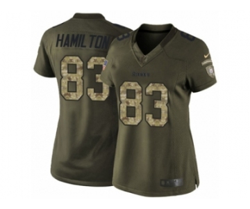 Women's Nike Pittsburgh Steelers #83 Cobi Hamilton Limited Green Salute to Service NFL Jersey