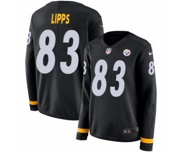 Women's Nike Pittsburgh Steelers #83 Louis Lipps Limited Black Therma Long Sleeve NFL Jersey