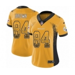 Women's Nike Pittsburgh Steelers #84 Antonio Brown Limited Gold Rush Drift Fashion NFL Jersey