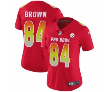 Women's Nike Pittsburgh Steelers #84 Antonio Brown Limited Red AFC 2019 Pro Bowl NFL Jersey