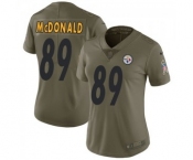 Women's Nike Pittsburgh Steelers #89 Vance McDonald Limited Olive 2017 Salute to Service NFL Jersey