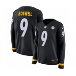 Women's Nike Pittsburgh Steelers #9 Chris Boswell Limited Black Therma Long Sleeve NFL Jersey